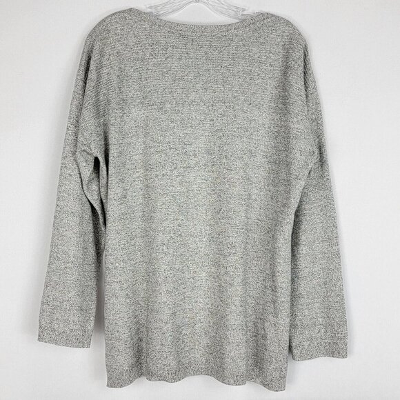 Talbots Womens Pullover Sweater Size XL Gray Cotton Blend Long Sleeve Crew Neck - Picture 2 of 10